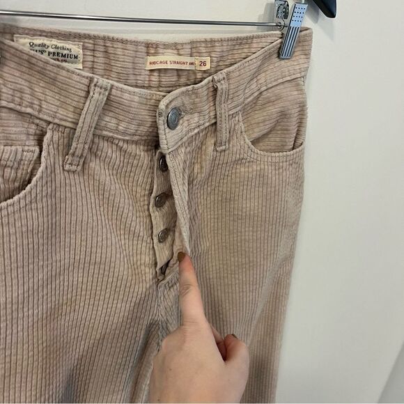 Levi's CORDUROY RIBCAGE STRAIGHT
ANKLE WOMEN'S PANTS Size 26 Granola - Brown - Picture 8 of 15